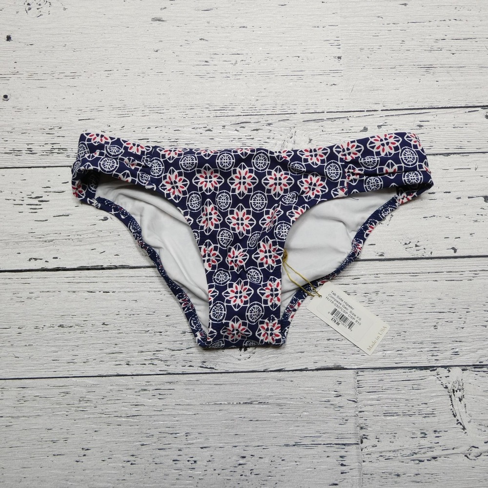 Helen Jon Bikini Bottom Womens XS Compass Geo Tab Side Hipster Swim USA
